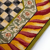 Courtly Check Red & Gold 6' Octagon Rug