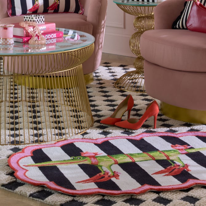 Patience Brewster Gloria Alligator 4' Scalloped Rug image number 1