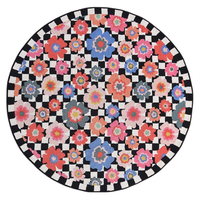 Checked Dolce Vita 6' Round Indoor/Outdoor Rug image number 0