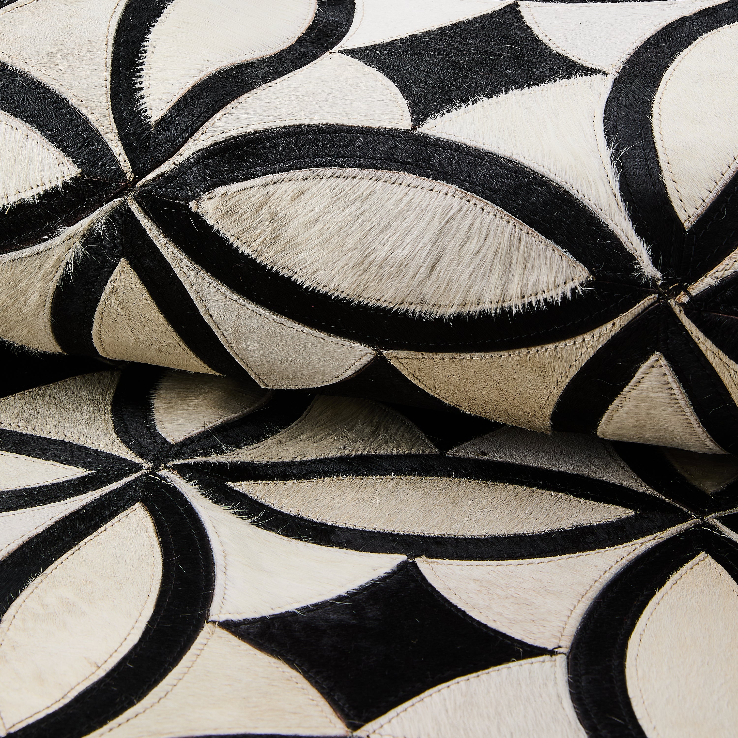 MacKenzie-Childs | White Kyoto Hair on Hide 6' Round Rug