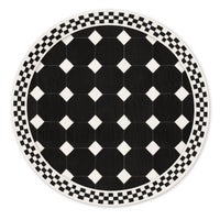 Black Tile Hair on Hide 6' Round Rug