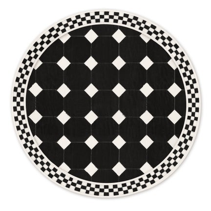 Black Tile Hair on Hide 6' Round Rug