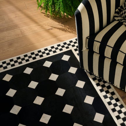 Black Tile Hair on Hide 5' x 8' Rug