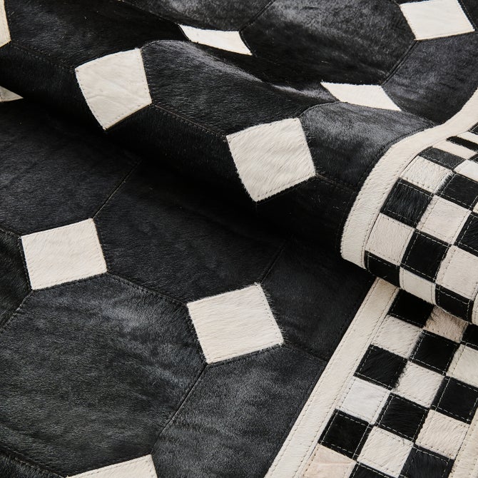 Black Tile Hair on Hide 5' x 8' Rug image number 2