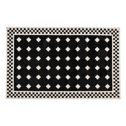Black Tile Hair on Hide 5' x 8' Rug