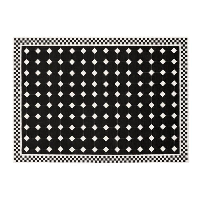 Black Tile Hair on Hide 8' x 10' Rug image number 0