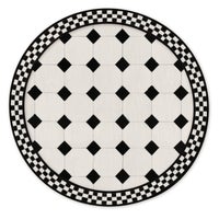 White Tile Hair on Hide 6' Round Rug