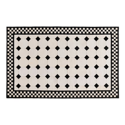 White Tile Hair on Hide 5' x 8' Rug