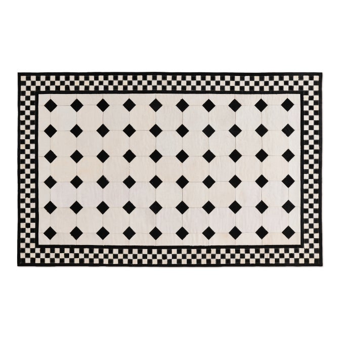 White Tile Hair on Hide 5' x 8' Rug image number 0