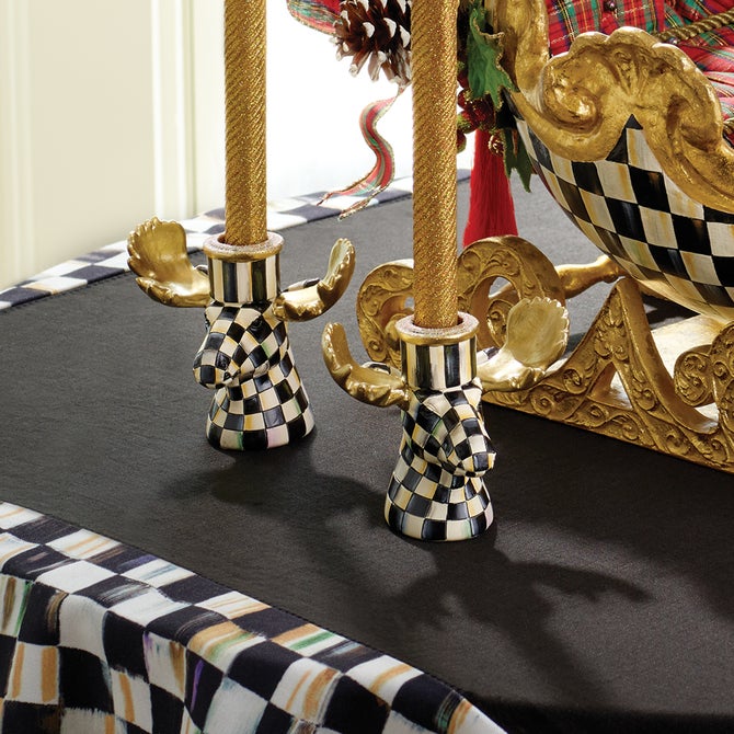 Courtly Check Moose Candlesticks - Set of 2 image number 3