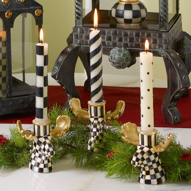 Courtly Check Moose Candlesticks - Set of 2 image number 9