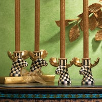 Courtly Check Moose Candlesticks - Set of 2