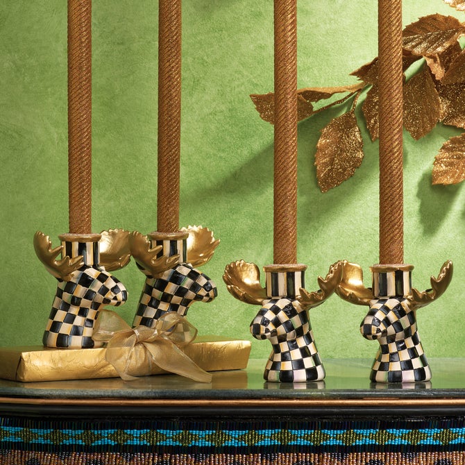Courtly Check Moose Candlesticks - Set of 2 image number 10