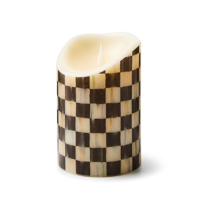 Courtly Check Flameless 6" Pillar Candle image number 0