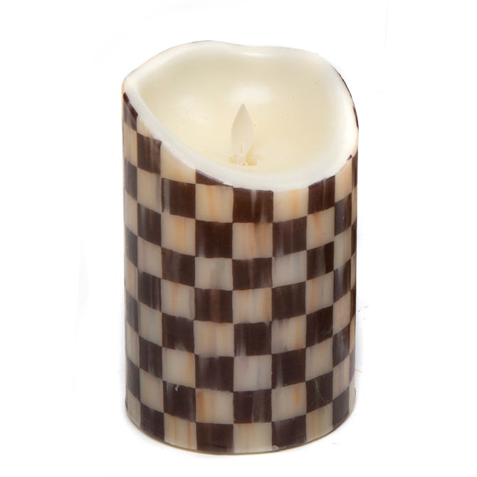 Courtly Check Flicker 6" Pillar Candle image number 0