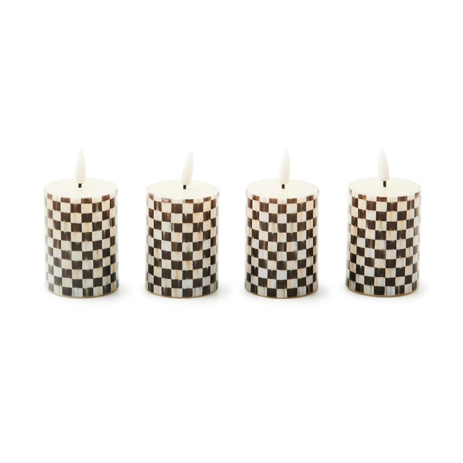 Courtly Check Flameless Votives, Set of 4 image number 0