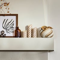 Mocha Check Flameless 9" Pillar Candle