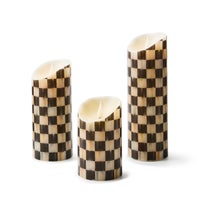 Courtly Check Flameless Candles, Set of 3