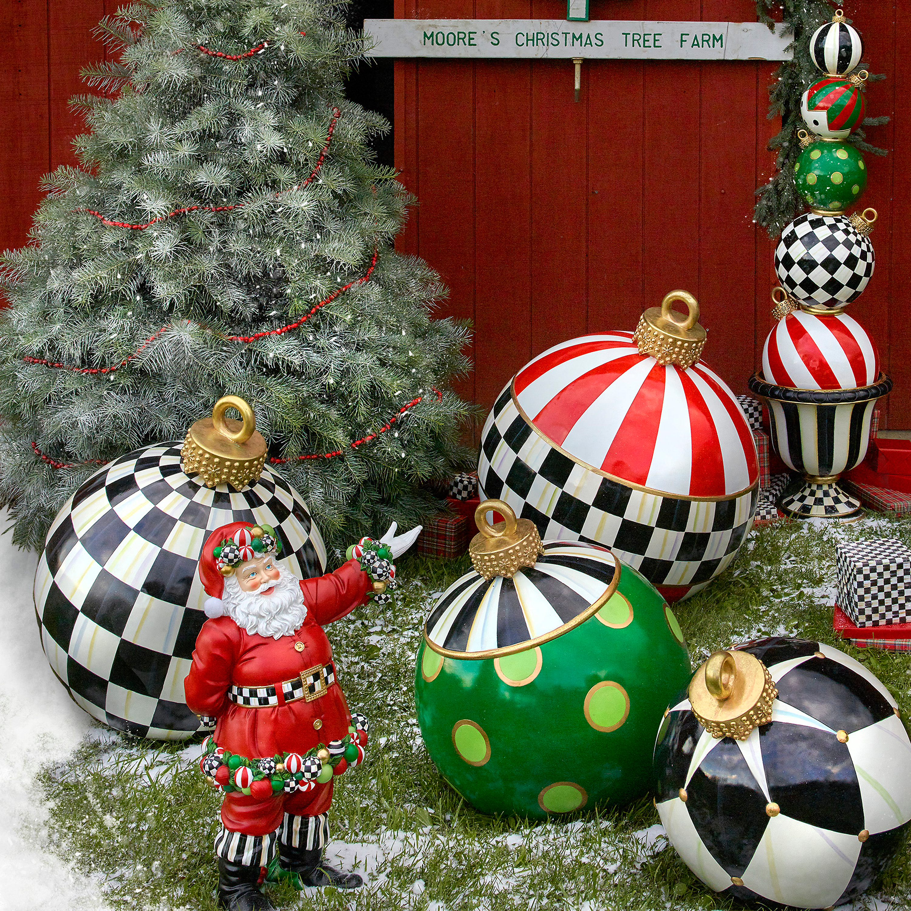 MacKenzie-Childs | Jolly Stripe Outdoor Ornament