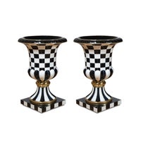 Courtly Check Pedestal Urn, Set of 2