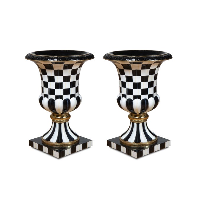 Courtly Check Pedestal Urn, Set of 2 image number 0
