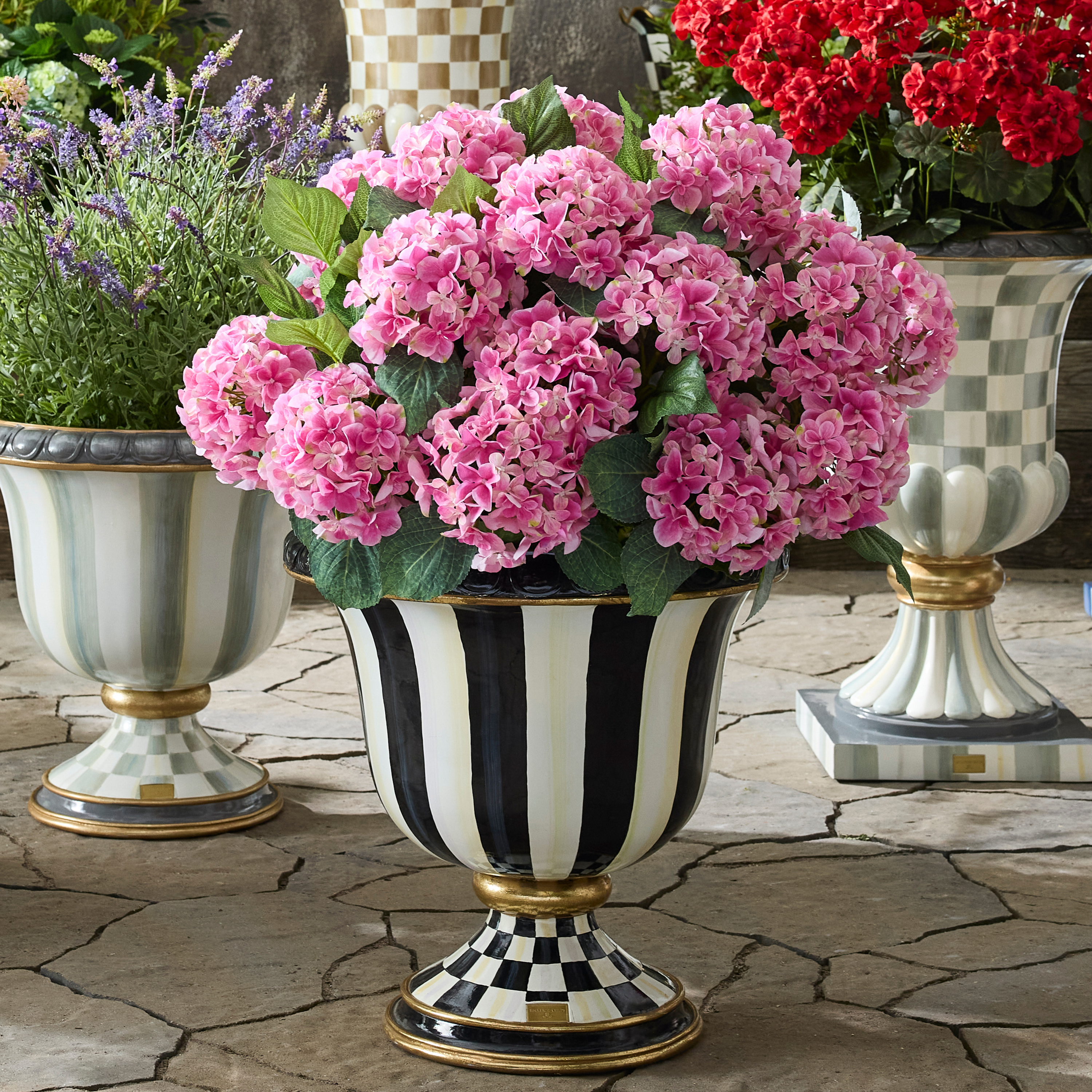 MacKenzie-Childs Courtly Stripe Urn - Thumbnail 3