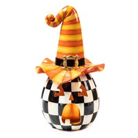Illuminated Happy Jack Pumpkin with Orange Hat