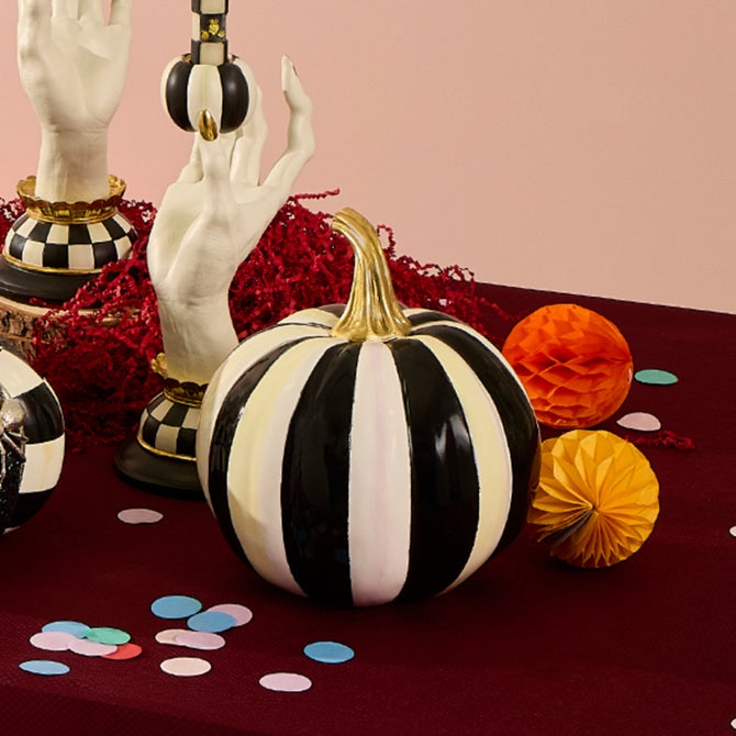 Courtly Stripe Glossy Small Pumpkin image number 5