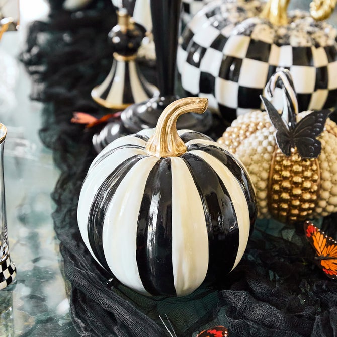 Courtly Stripe Glossy Small Pumpkin image number 6