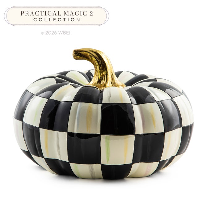 Courtly Check Squashed Glossy Medium Pumpkin image number 0