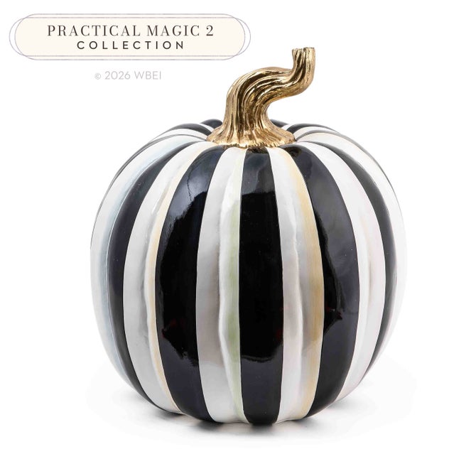 Courtly Stripe Glossy Large Pumpkin image number 0