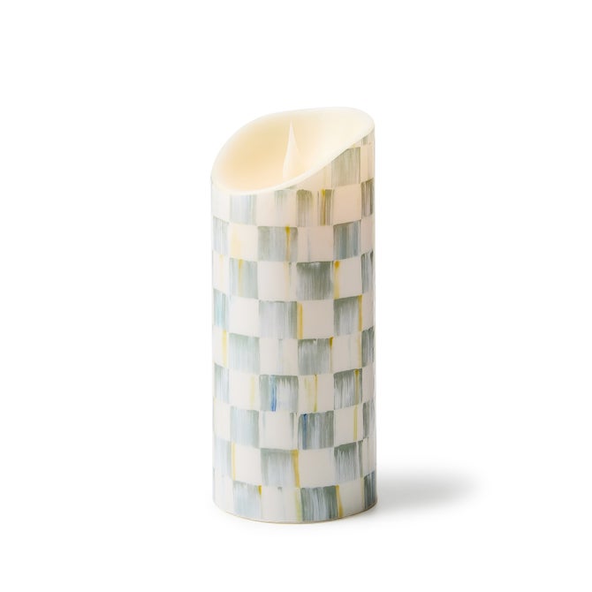 Sterling Check Flicker 7" Pillar Candle image number 0