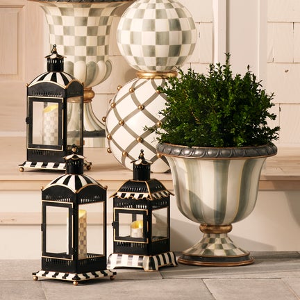 Sterling Check Flicker 9" Pillar Candle