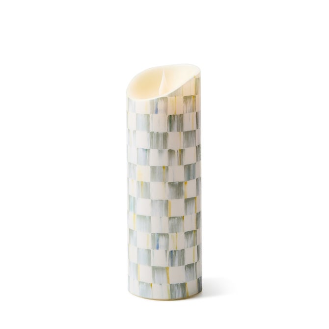 Sterling Check Flicker 9" Pillar Candle image number 0