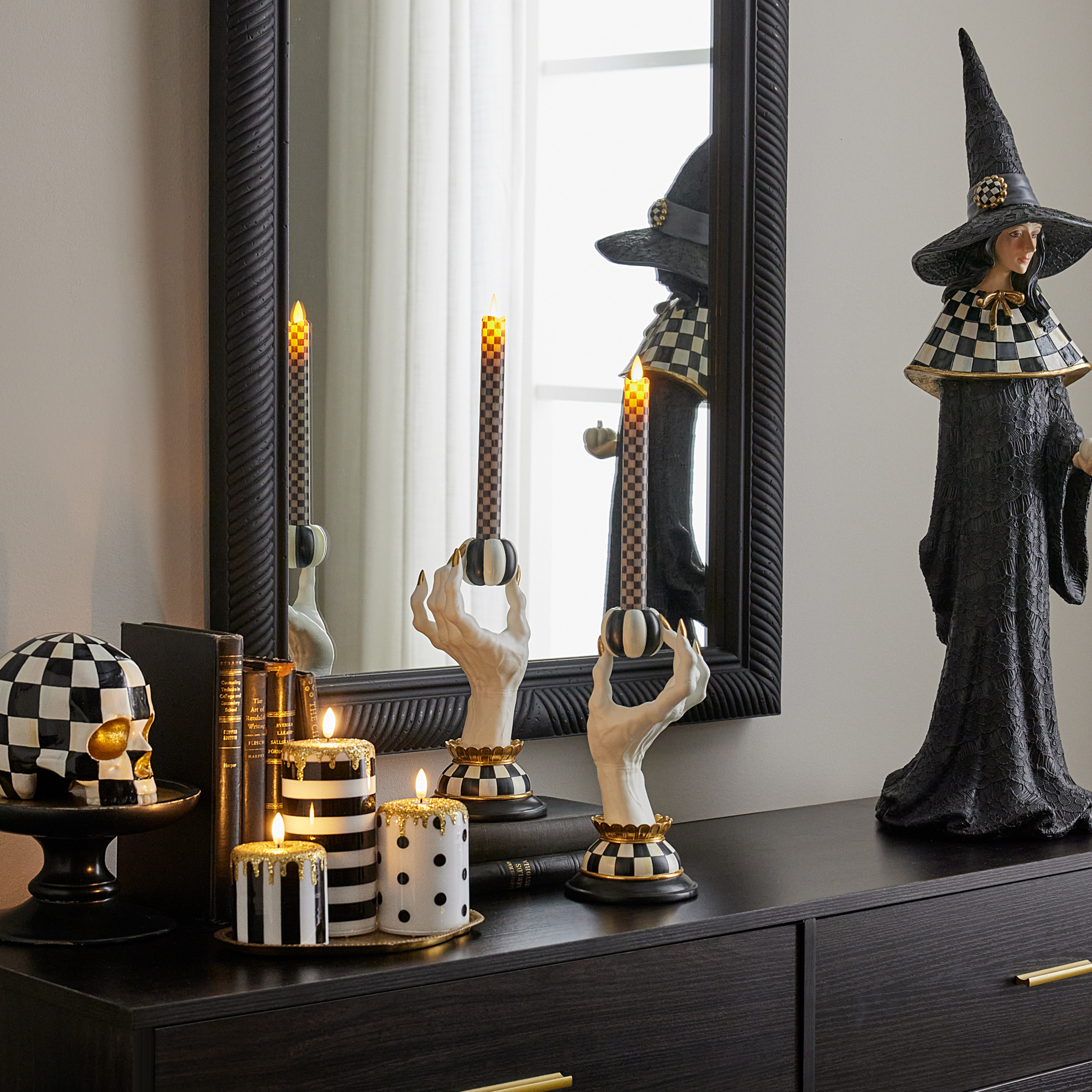 MacKenzie Childs Courtly Check Flameless Dinner Candles - Thumbnail 4
