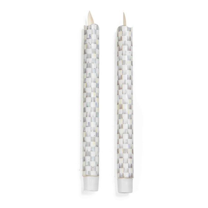 Sterling Check Flicker Dinner Candles, Set of 2 image number 0