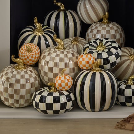 Orange Check Mini Pumpkin