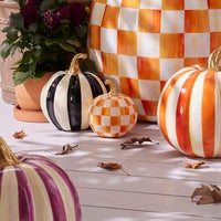 Orange Check Mini Pumpkin