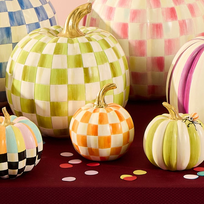 Orange Check Mini Pumpkin image number 4