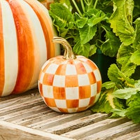 Orange Check Mini Pumpkin