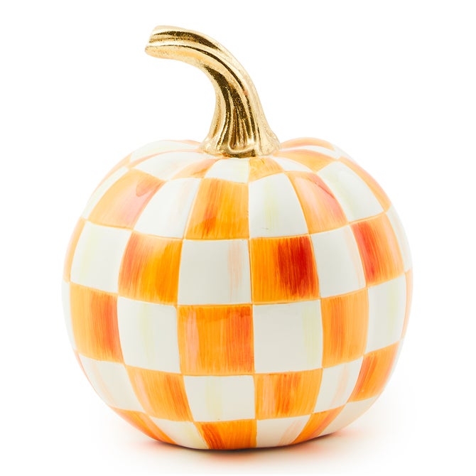 Orange Check Mini Pumpkin image number 0