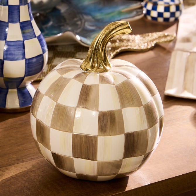 Mocha Check Mini Pumpkin image number 4
