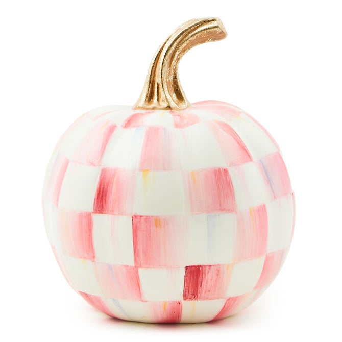 Bubblegum Pink Check Mini Pumpkin image number 0