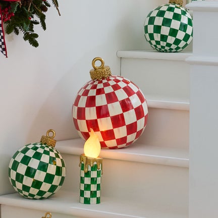 Red Check Large Tabletop Ornament
