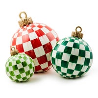Red Check Large Tabletop Ornament