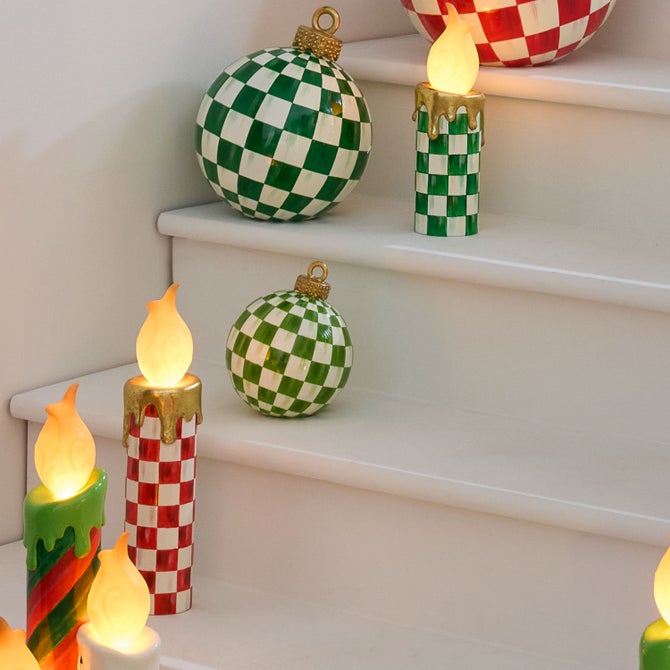 Light Green Check Tabletop Ornament image number 1