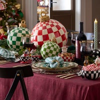 Light Green Check Tabletop Ornament