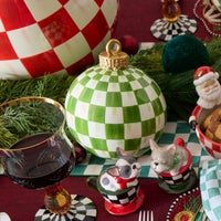 Light Green Check Tabletop Ornament