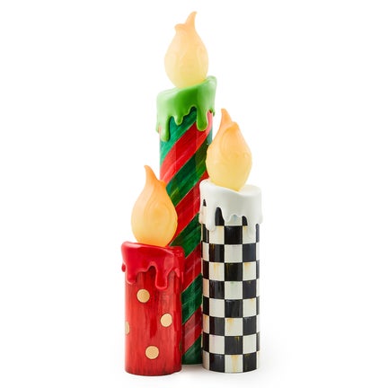Cozy Christmas Illuminated Melting Candle Cluster