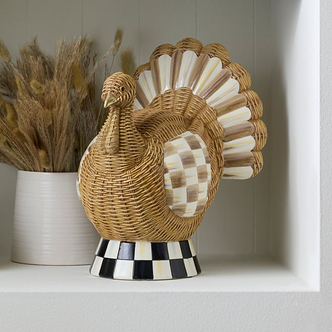 Autumnology Check Basket Weave Turkey Figurine image number 1